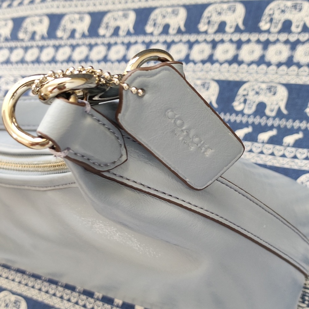 Coach Pale Blue Leather Shoulder Bag - Picture 8 of 12